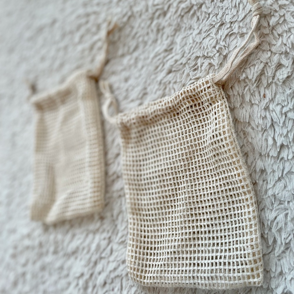 Bundle Of 2 Cream Drawstring Net Bags - image 5